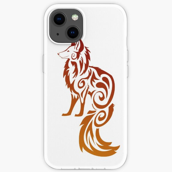 Firey Red Tribal Fox Kitsune iPhone Soft Case