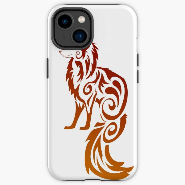 Firey Red Tribal Fox Kitsune iPhone Tough Case