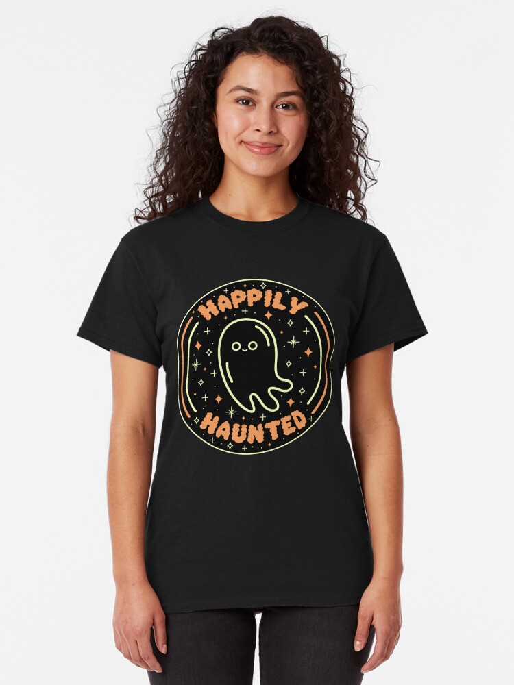 Alternate view of Happily Haunted Classic T-Shirt