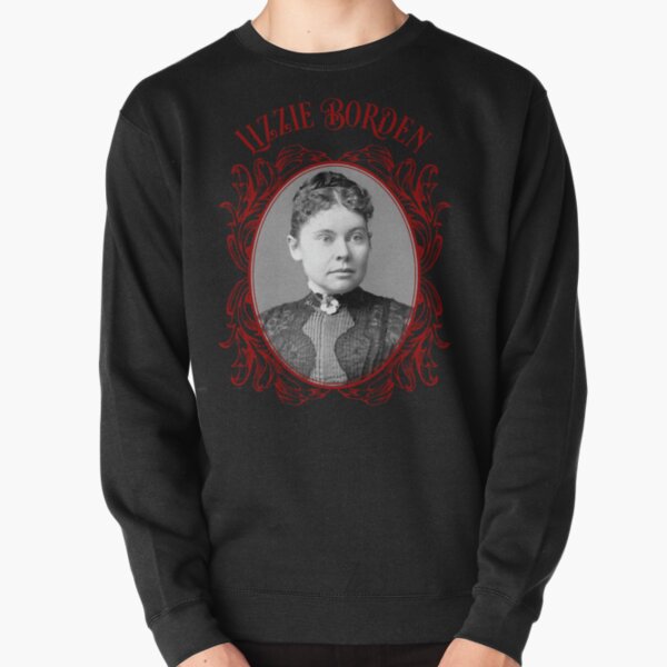 Lizzie Borden Pansy Brooch Portrait Red & Black Pullover Sweatshirt
