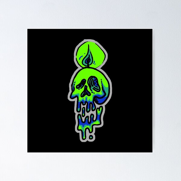 Item preview, Green Wax Skull designed and sold by CharlieRagnarok.