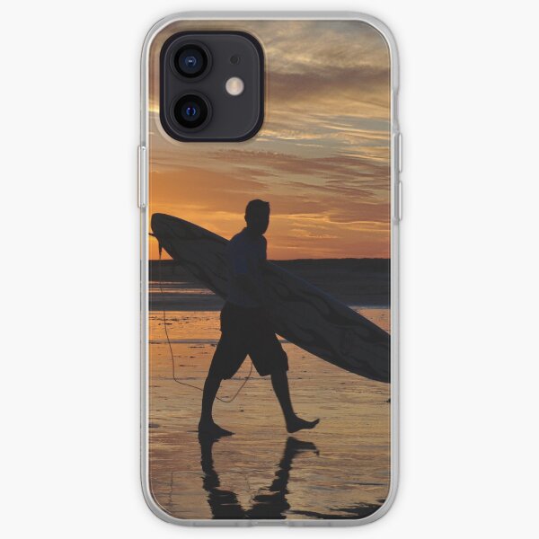 Surfer Silhouette - Redhead Beach NSW Australia iPhone Soft Case