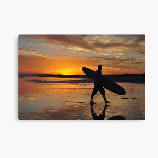 Surfer Silhouette - Redhead Beach NSW Australia Canvas Print