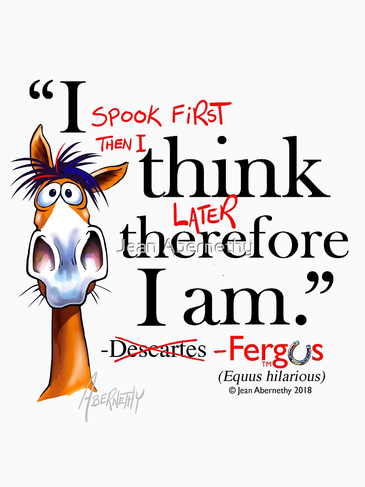 Fergus the Horse: Descartes (black) by JeanAbernethy