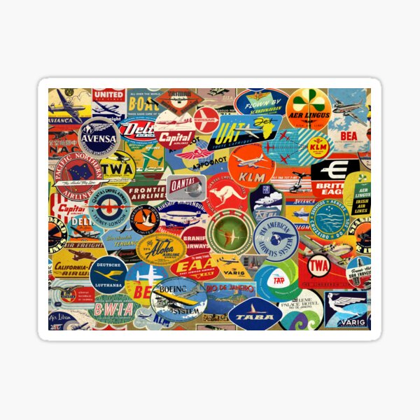 VINTAGE AIRLINES LABELS Sticker