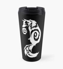 Weißer Fox Kitsune Stammes- mit Spiritus-Laterne Thermosbecher