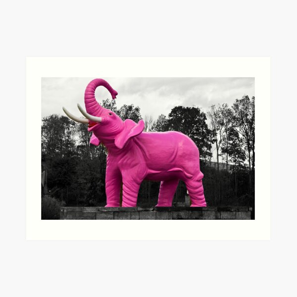 Pink Elephant Art Print