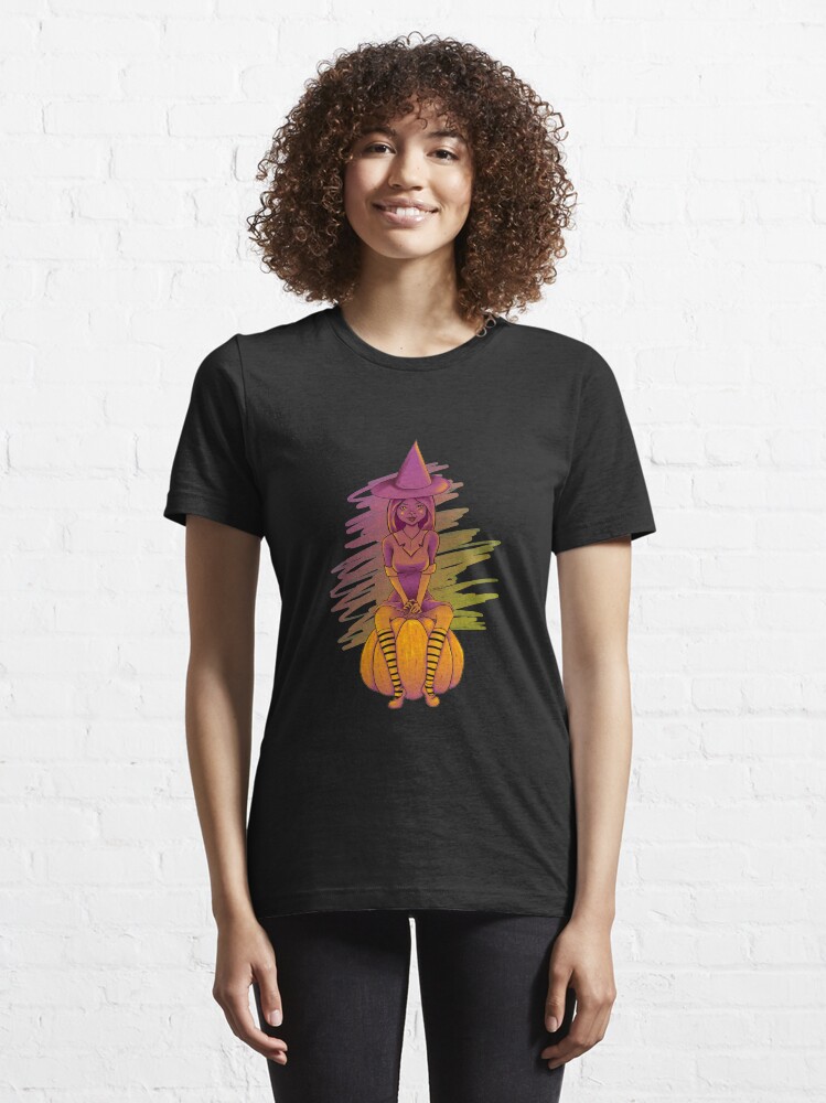 Alternate view of Witch Cutie on a Pumpkin Essential T-Shirt
