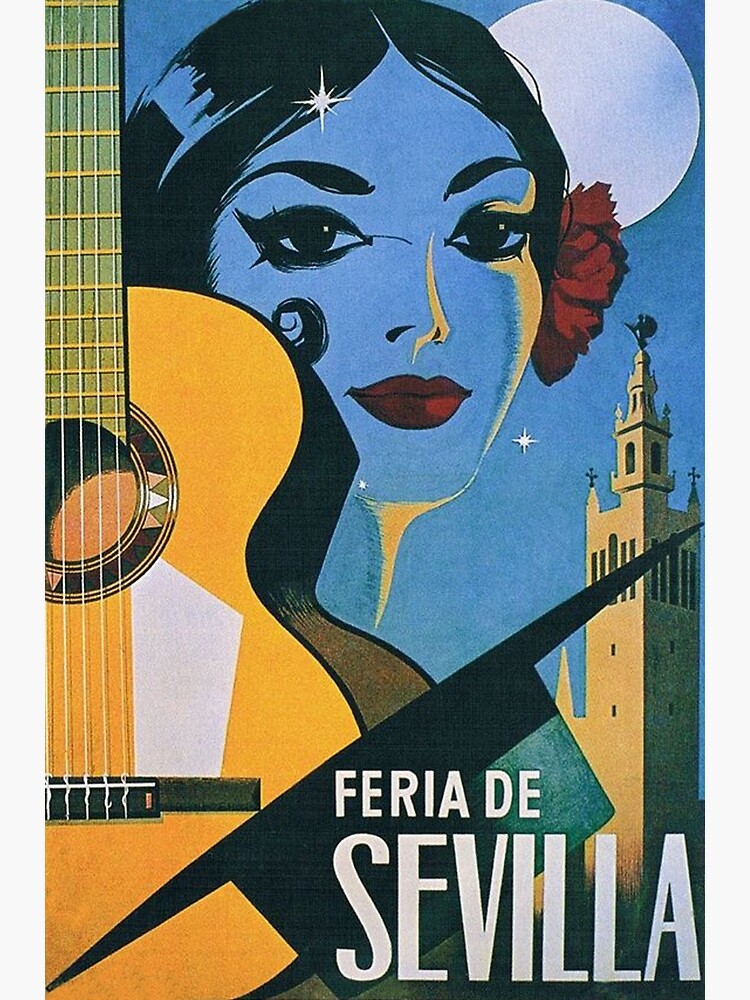 Discover Feria de Sevilla, Seville Spain Vintage Travel Poster Premium Matte Vertical Poster
