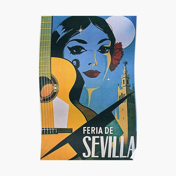 Feria de Sevilla, Seville Spain Vintage Travel Poster Poster
