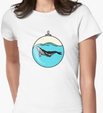 Blue whale illustration Women's Fitted T-Shirt