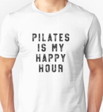 Pilates Is My Happy Hour T-Shirt for Women Funny Simple Unisex T-Shirt