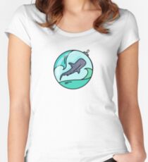 Whale shark illustration Women's Fitted Scoop T-Shirt