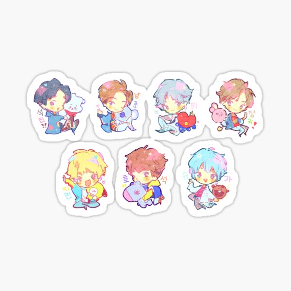 BTS DNA pegatinas Lindo KPOP chibi Pegatina