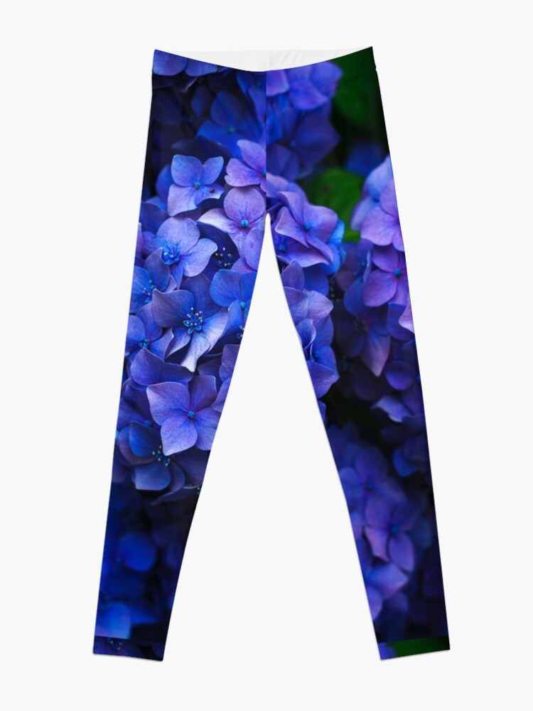 Purple Hydrangea Flower Blossoms Leggings for Sale by newburyboutique