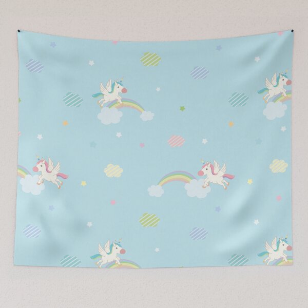 Item preview, Baby Blue Rainbow Unicorn  designed and sold by newburyboutique.