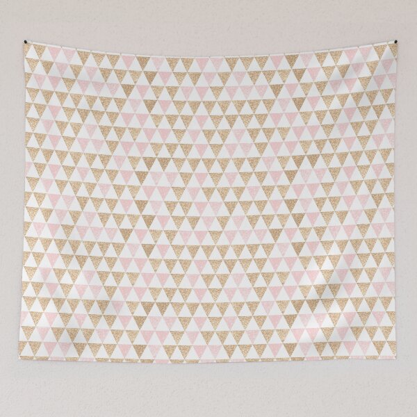 Item preview, Blush Pink & Gold Triangle Geometric Pattern designed and sold by newburyboutique.