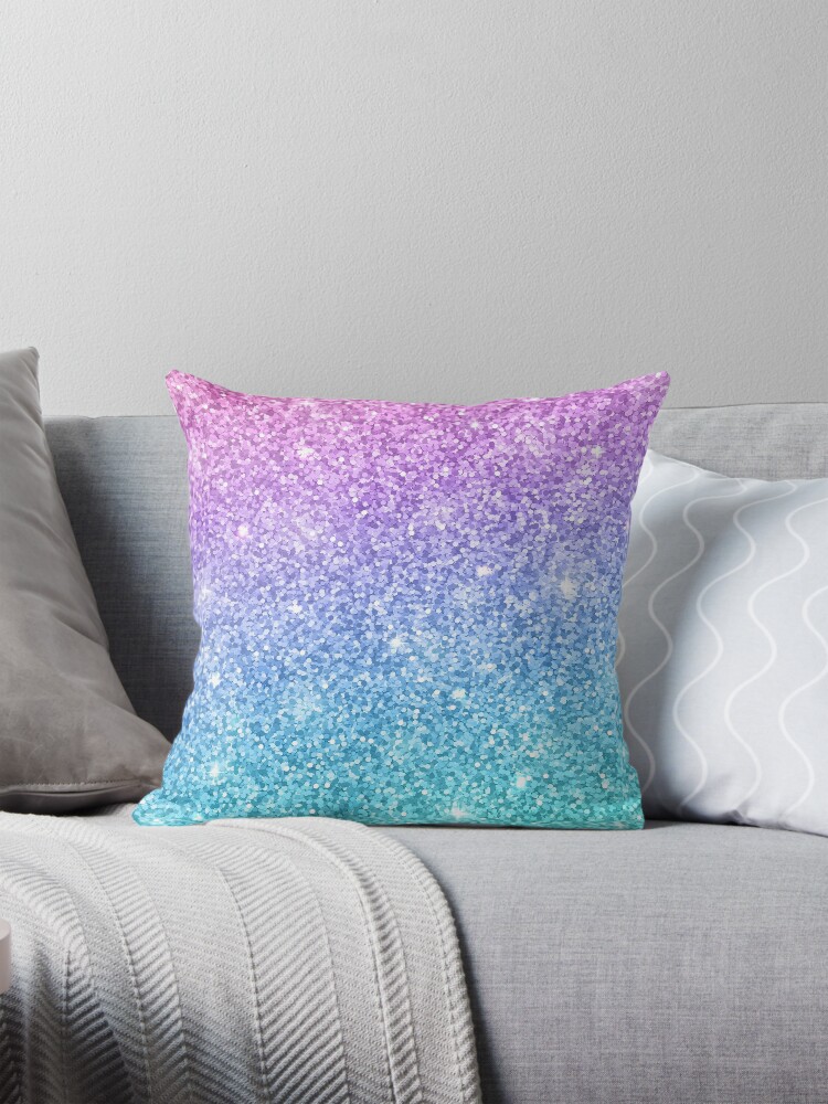 Purple Turquoise Blue Gradient Ombre Stardust Pillow for Sale by newburyboutique Redbubble