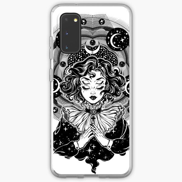 Girl portrait with four eyes, sacred space circle. Samsung Galaxy Soft Case