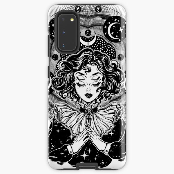 Girl portrait with four eyes, sacred space circle. Samsung Galaxy Tough Case