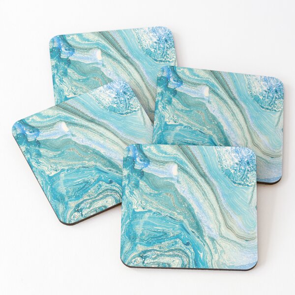Item preview, Turquoise Blue Green Liquid Marble  designed and sold by newburyboutique.