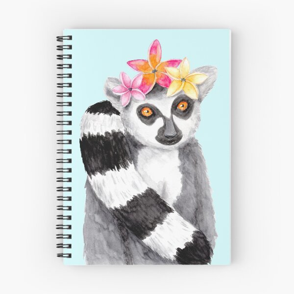 Artikelvorschau, Katta mit Blumenkrone - Aquarellmalerei entworfen und verkauft von Pattokarts.