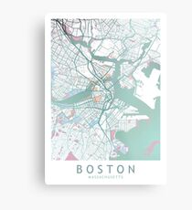Boston City Map USA Metal Print