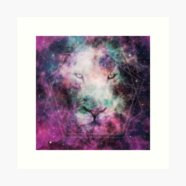 Galaxy Lion Art Print