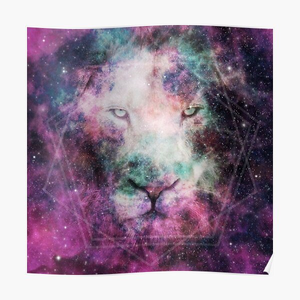 Galaxy Lion Poster