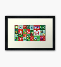 Advent Calendar with Christmas Attributes and Christmas Ornaments Framed Print