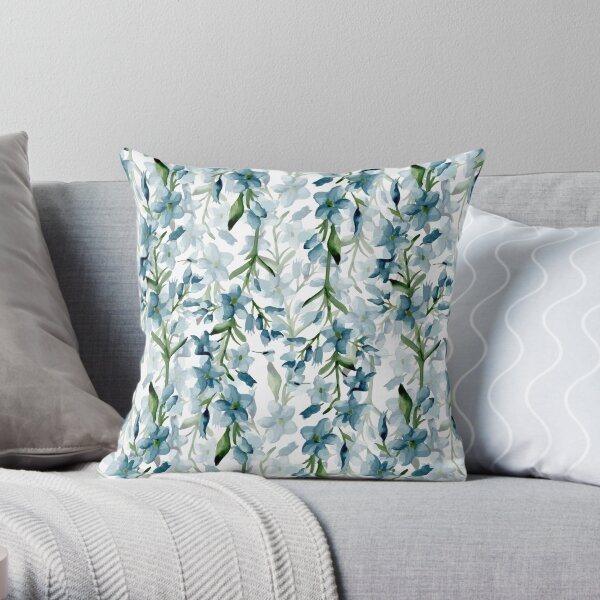 Blue branches Throw Pillow
