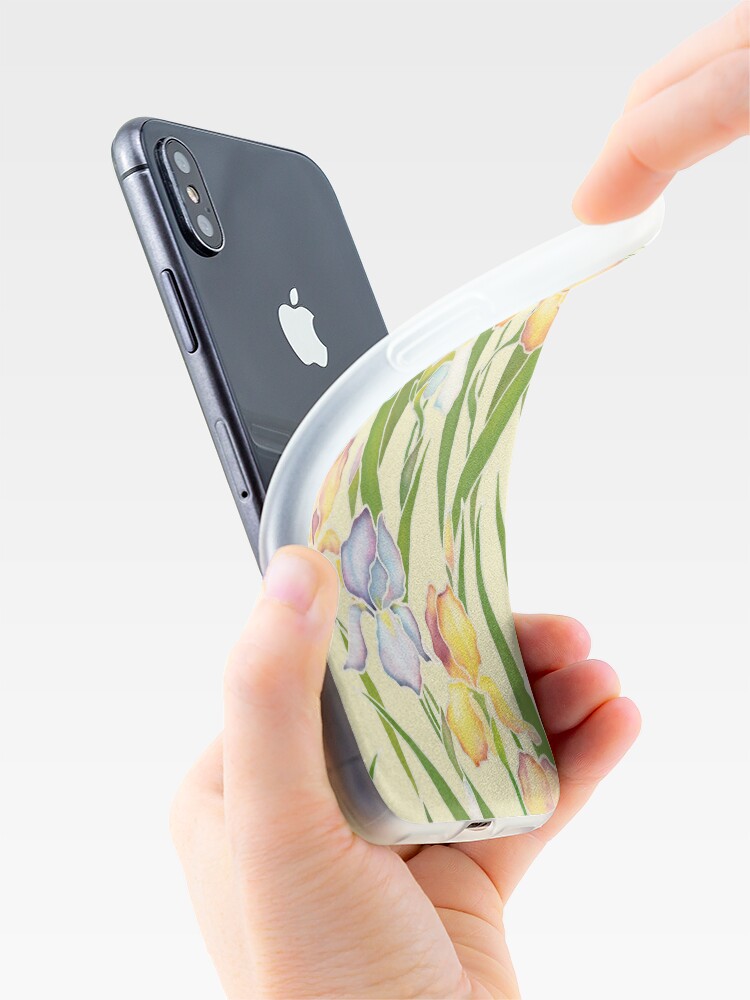 Alternate view of Creamy Irises iPhone Case