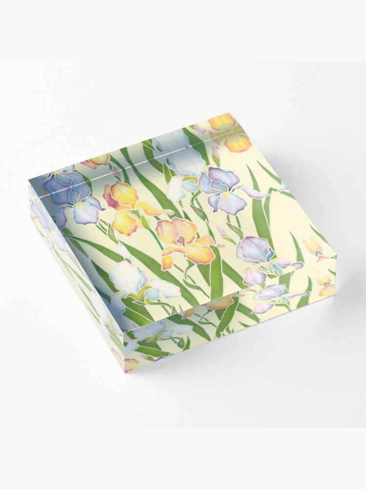Alternate view of Creamy Irises Acrylic Block