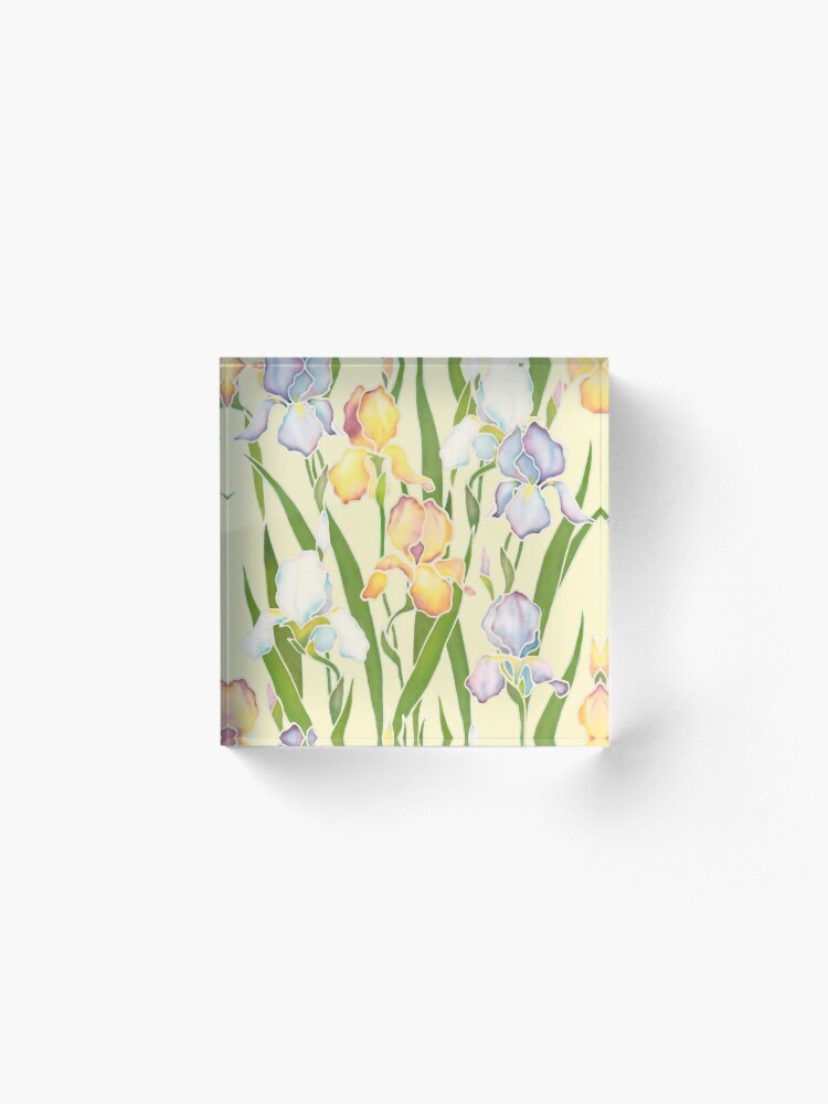 Alternate view of Creamy Irises Acrylic Block