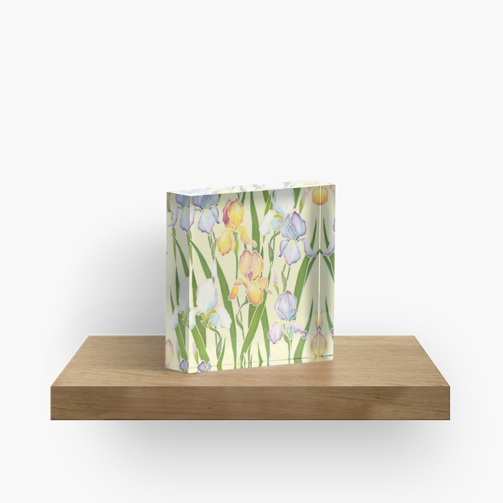 Creamy Irises Acrylic Block