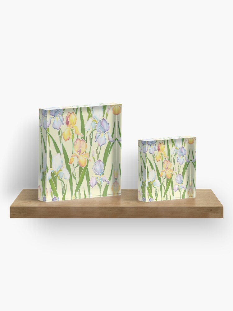 Alternate view of Creamy Irises Acrylic Block