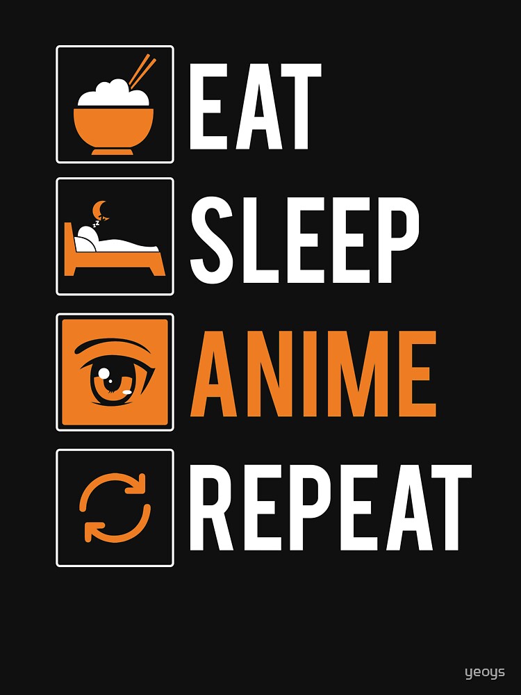 Thumbnail 7 von 7, Essential T-Shirt, Eat Sleep Anime Repeat - Funny Animes Gift designt und verkauft von yeoys.