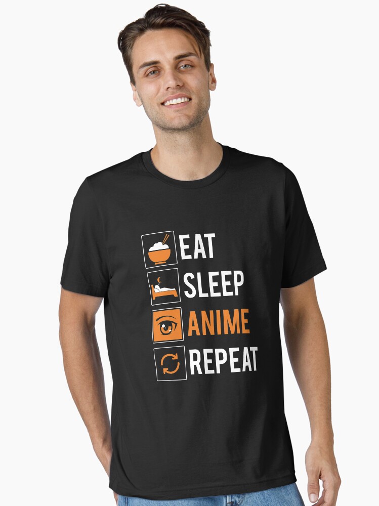 Thumbnail 1 von 7, Essential T-Shirt, Eat Sleep Anime Repeat - Funny Animes Gift designt und verkauft von yeoys.