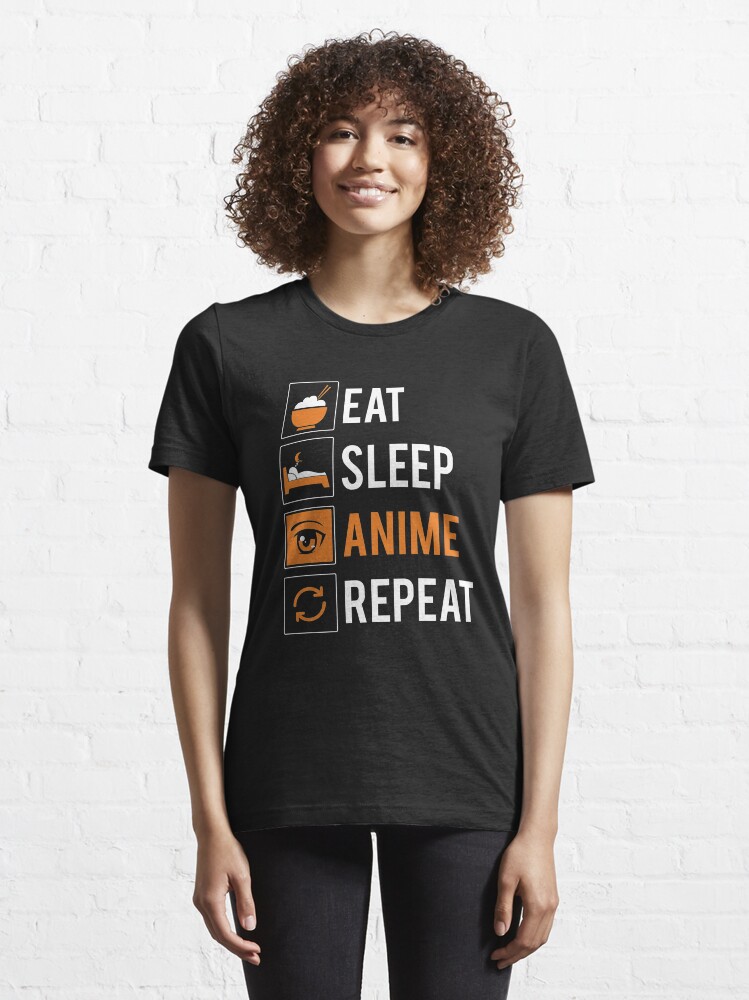 Alternative Ansicht von Eat Sleep Anime Repeat - Funny Animes Gift Essential T-Shirt