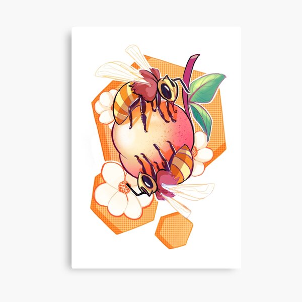 Bees & Apricot Canvas Print