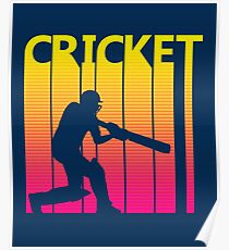 Retro 1980s Cricket Poster