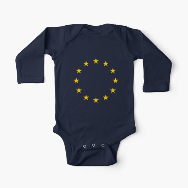 EU. European, Remainers, STARS, Flag, Euro, Flag of Europe, European Union, Flag, Brussels. Long Sleeve Baby One-Piece