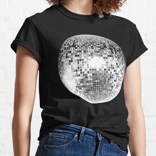 Disco Ball. DJ, Glitter, Ball, Bling. On BLACK. Classic T-Shirt