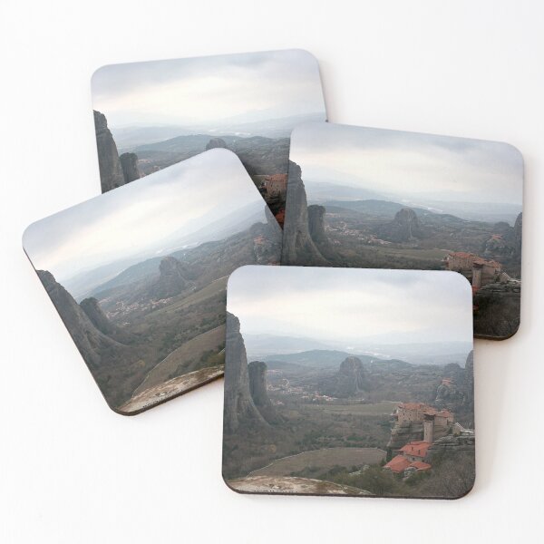 Item preview, Meteora, Greece cliffs and monastery photo  designed and sold by RedFinchDesigns.
