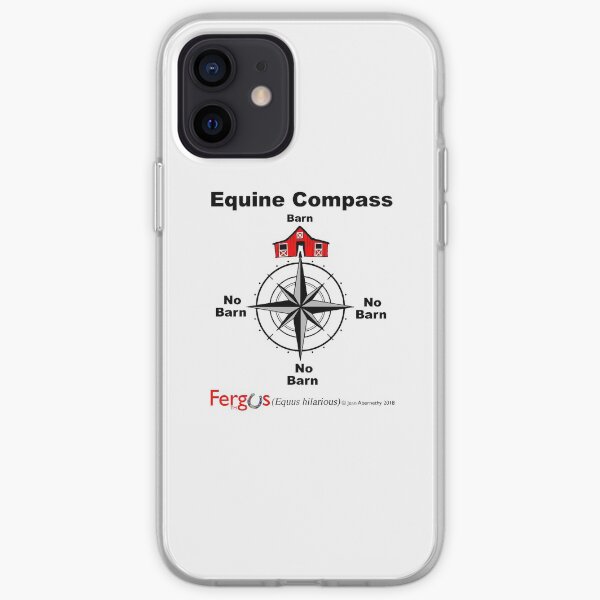 Fergus the Horse: Equine Compass (black) iPhone Soft Case