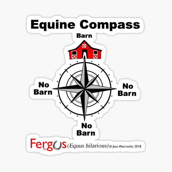 Item preview, Fergus the Horse: Equine Compass (black) designed and sold by Jean Abernethy.