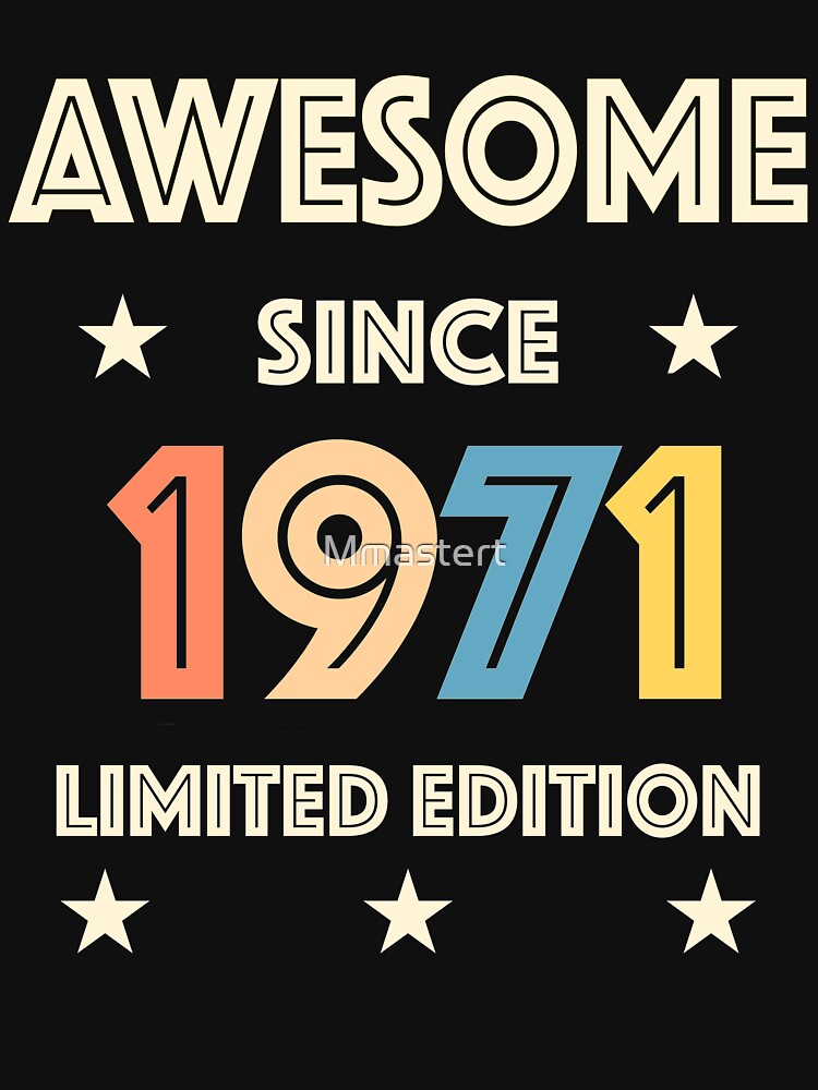 Download "1971 birthday vintage retro" T-shirt by Mmastert | Redbubble