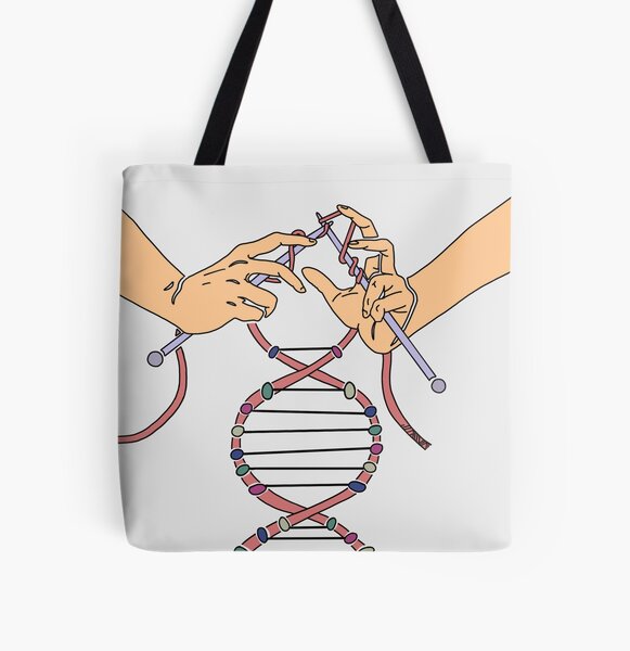 Knitting Together Life (DNA) All Over Print Tote Bag