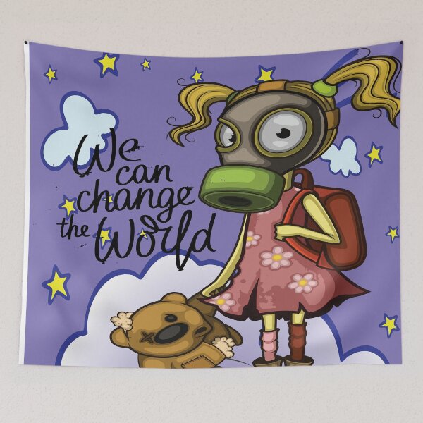 Item preview, We Can Change the World Polluted Girl Unicorn Background Pollution Rise Against Pollution Polluted World designed and sold by ProjectX23.