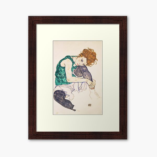 Item preview, Seated Woman With Legs Drawn Up Egon Schiele Art Prints designed and sold by Sintija BILIKA.
